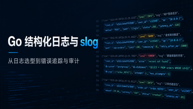 Go 结构化日志与 slog 工程实践专题