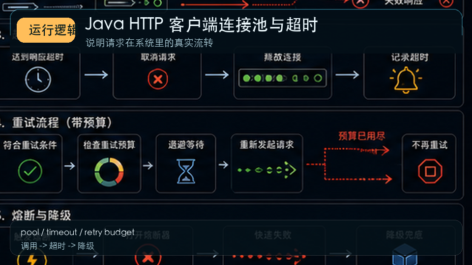 Java HTTP 客户端性能优化:连接复用、超时和重试边界 运行逻辑图