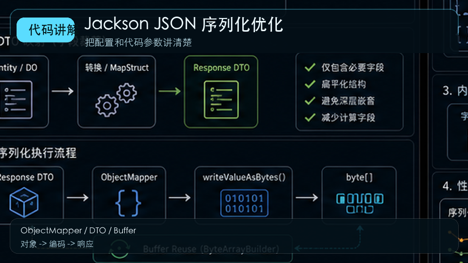 Jackson JSON 序列化优化:ObjectMapper 复用与字段裁剪 代码讲解图