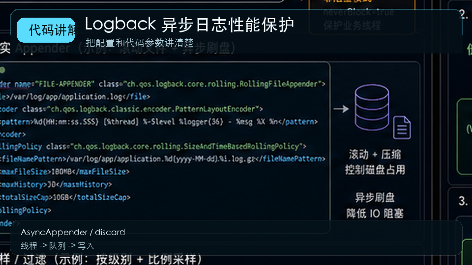 Logback 异步日志优化:高并发接口如何避免日志拖慢请求 代码讲解图