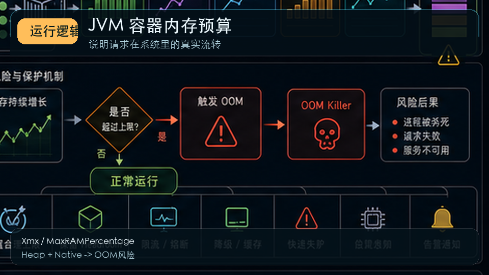 Spring Boot 容器内存优化:JVM 堆、非堆与 MaxRAMPercentage 运行逻辑图