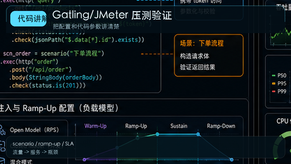 Spring Boot 压测验证:Gatling、JMeter 与性能回归门禁 代码讲解图