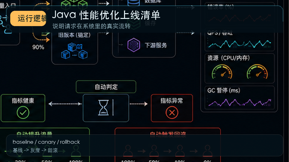 Java 性能优化上线清单:从定位、改造到灰度发布 运行逻辑图